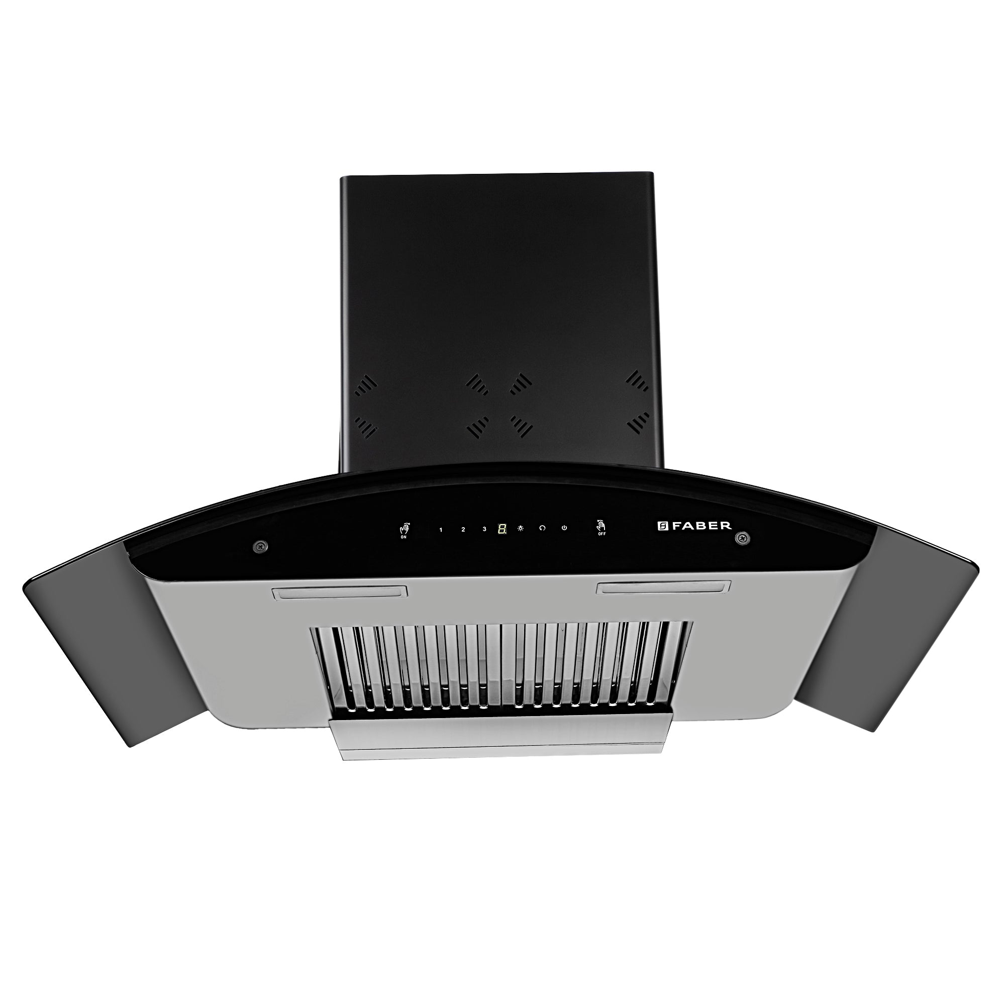 Faber Ellora 3D 90 cm Heat Auto Clean Wall Mounted Chimney (Black)